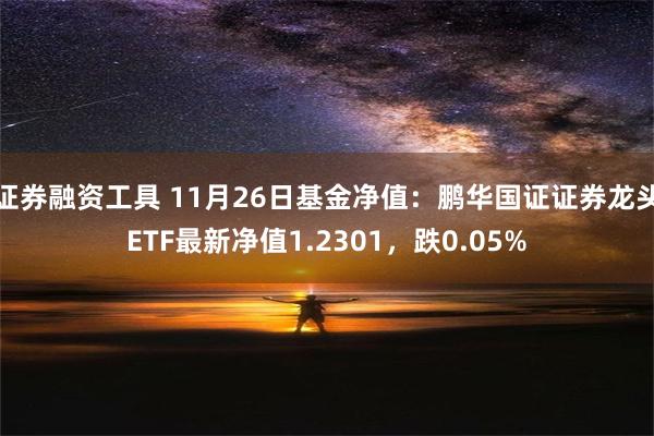 证券融资工具 11月26日基金净值：鹏华国证证券龙头ETF最新净值1.2301，跌0.05%